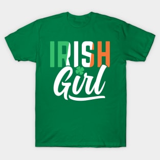 Irish Girl Shamrock Funny St Patrick's Day Gift For Women Girls T-Shirt